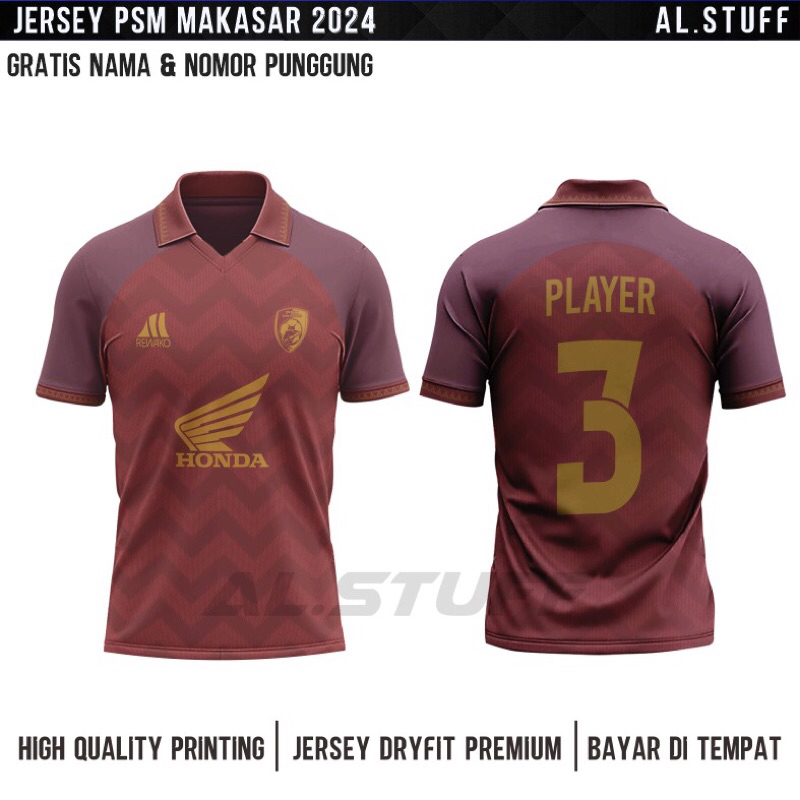 Jual Jersey PSM Home 2023 2024 Premium Terbaru Gratis Pasang Nama Dan