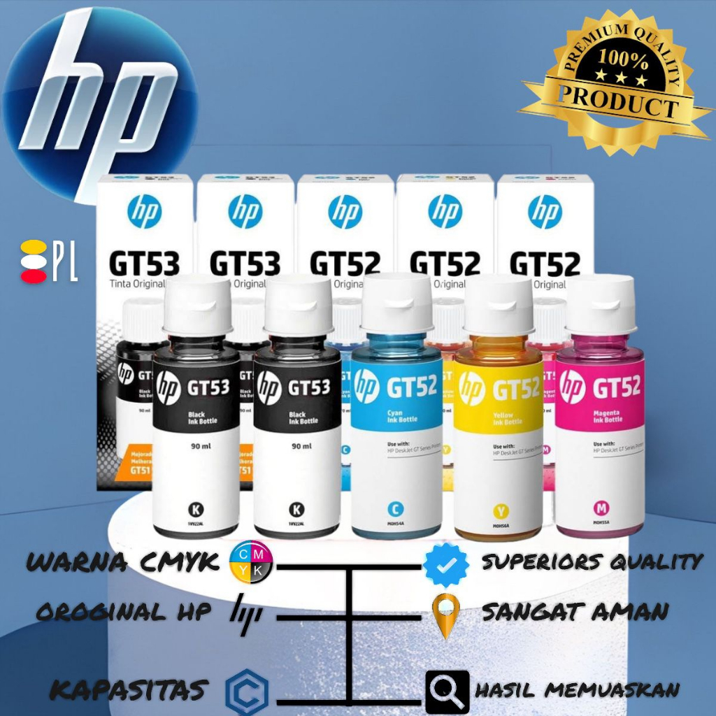 Jual 1set Tinta HP GT53 GT52 Black Color Model Baru Shopee