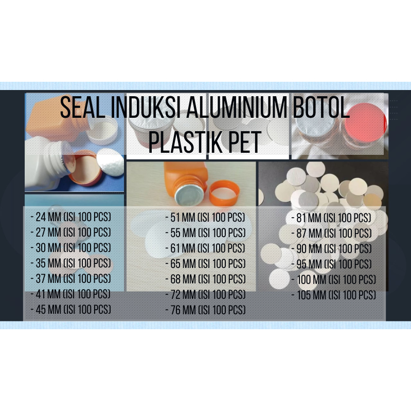 Jual Segel Aluminium Foil Botol Plastik Pet Seal Alumunium Foil