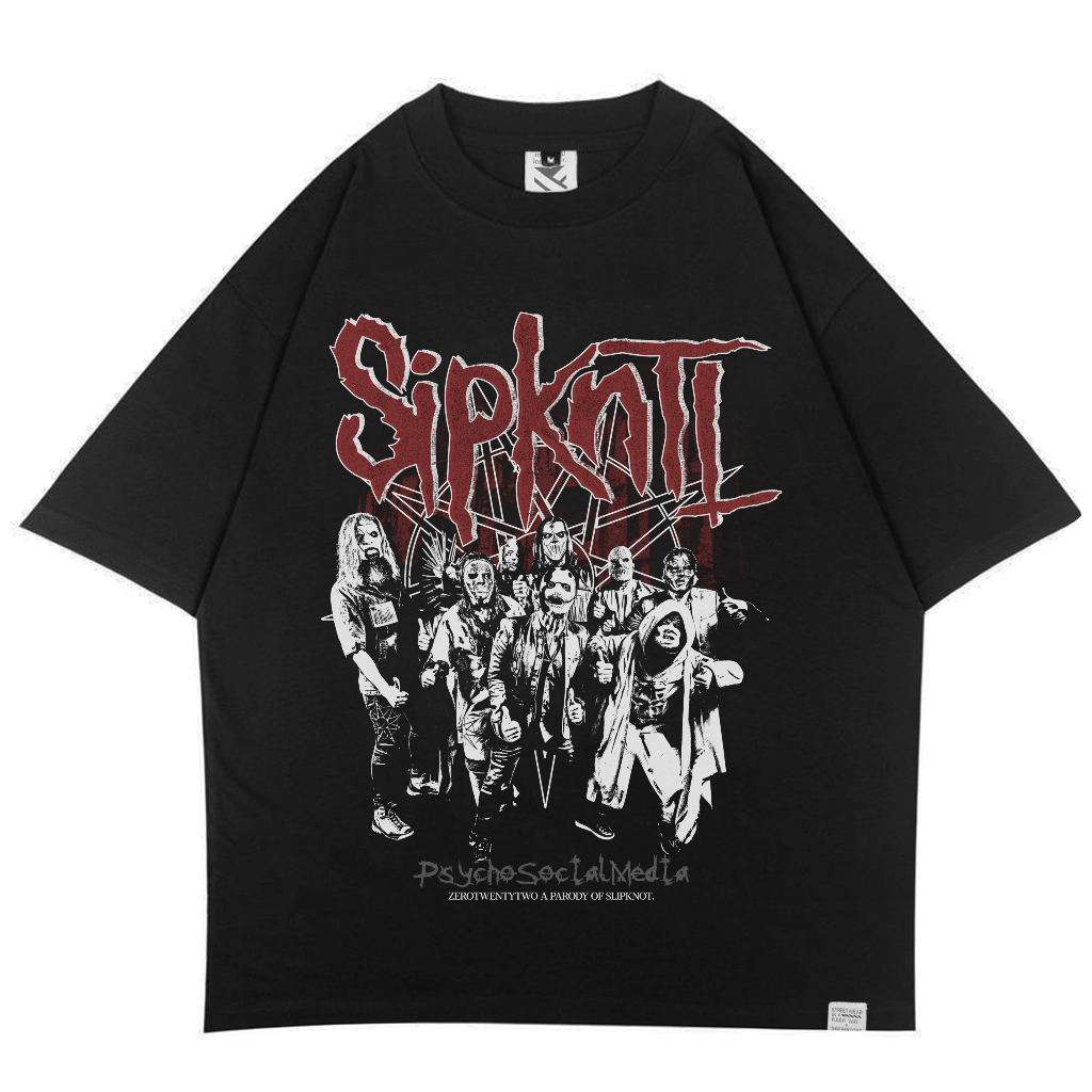 Jual ZeroTwentyTwo Oversized T Shirt SipKntL Black Band Metal Font