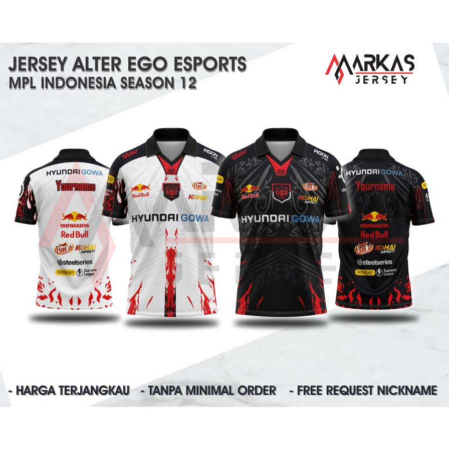 Jual JERSEY BAJU KAOS ALTER EGO ESPORTS NEW 2023 MPL SEASON 12 FREE