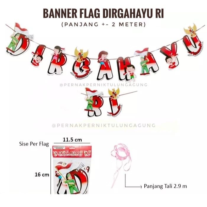 Jual Banner Merah Putih Dirgahayu RI BN CUT MP Hiasan Dekorasi