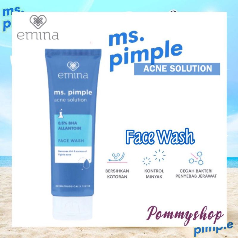 Jual Emina Ms Pimple Acne Solution Face Wash 50ml Pembersih Wajah