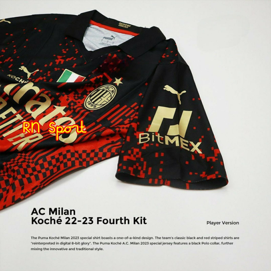 Jual JERSEY BOLA MILAN 4TH KOCHE PLAYER VERSI 2023 IMPOR HIGH QUALITY