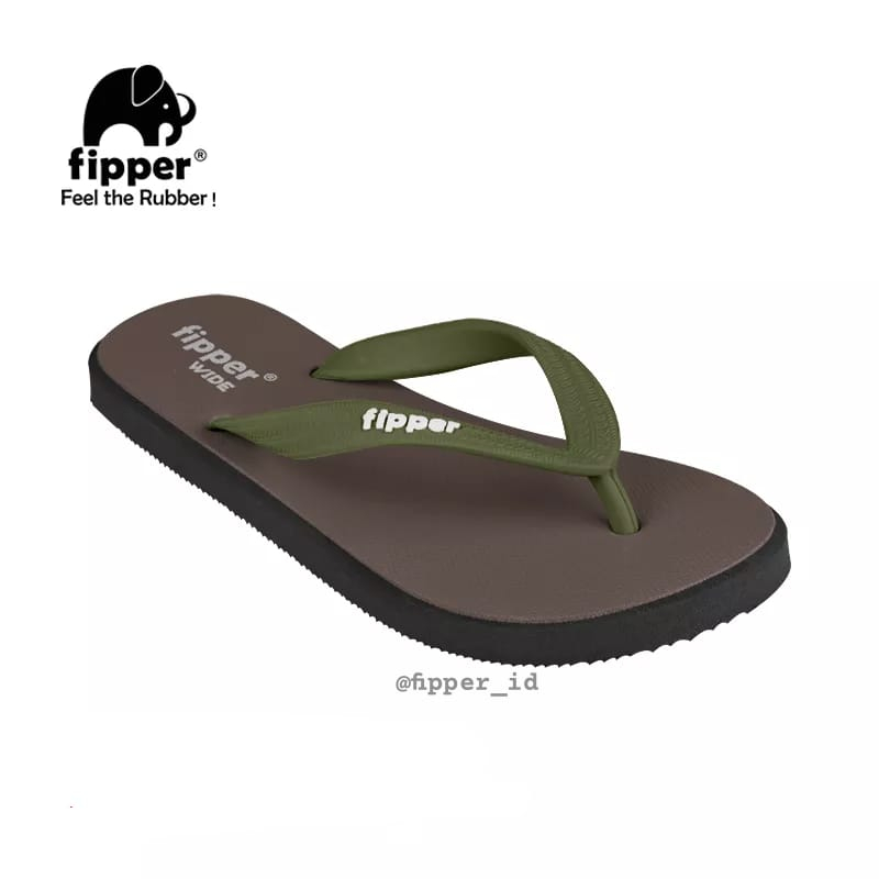 Jual FIPPER WIDE Brown Havana Black Green Army Sandal Jepit Pria