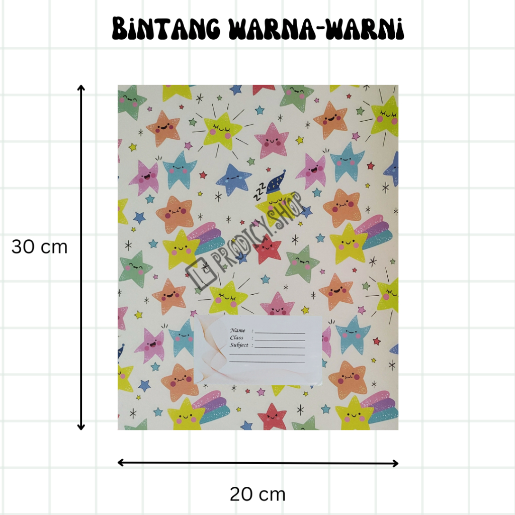 Jual Sampul Buku Bintang Warna Warni Ukuran Boxy Big Boss Campus Isi