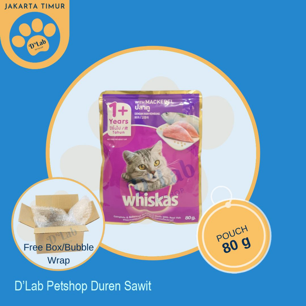 Jual WHISKAS Adult Pouch 80g Wet Food Makanan Kucing Basah 80gr 80