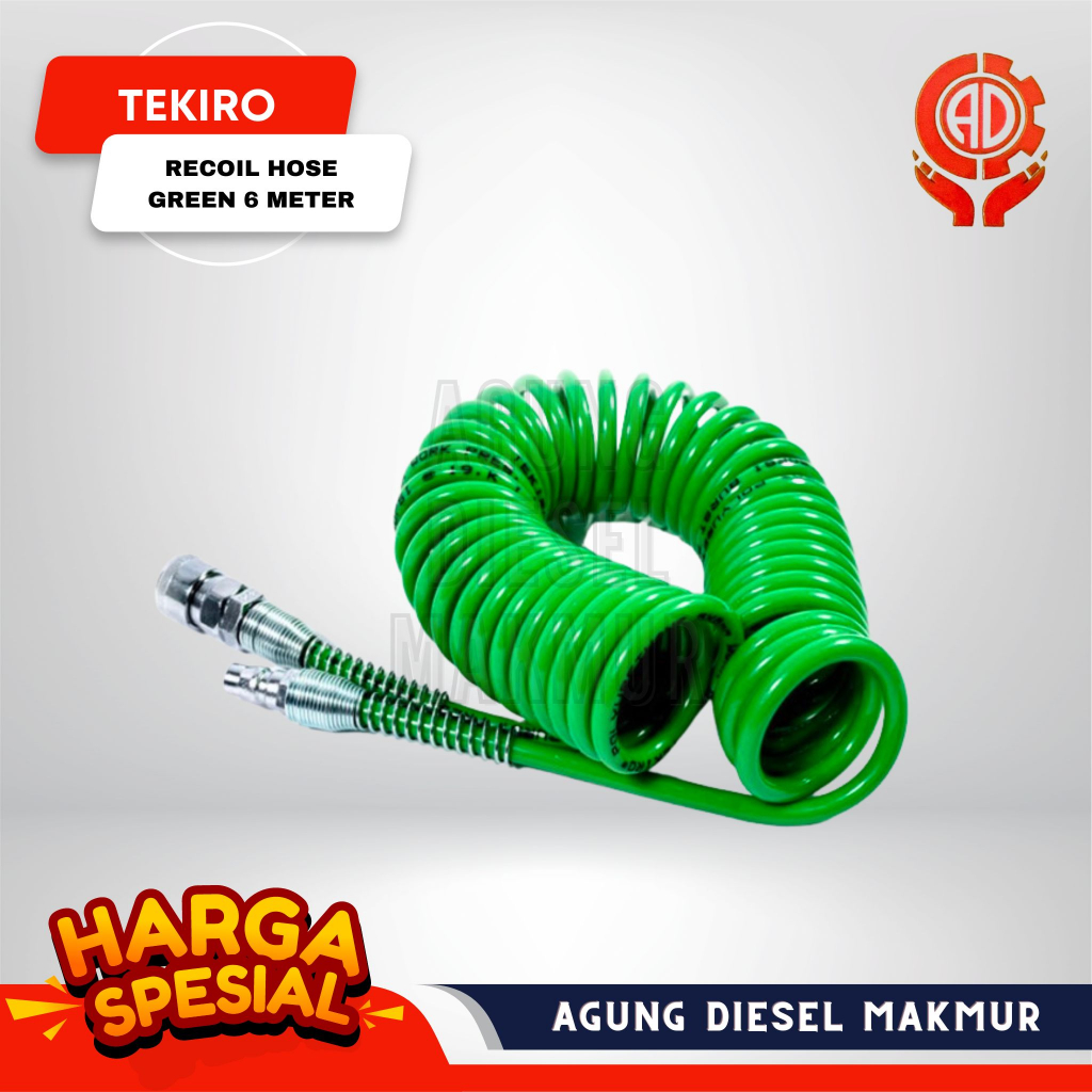 Jual Tekiro Recoil Hose Selang Angin Spiral Kompresor Hijau Kuning 6