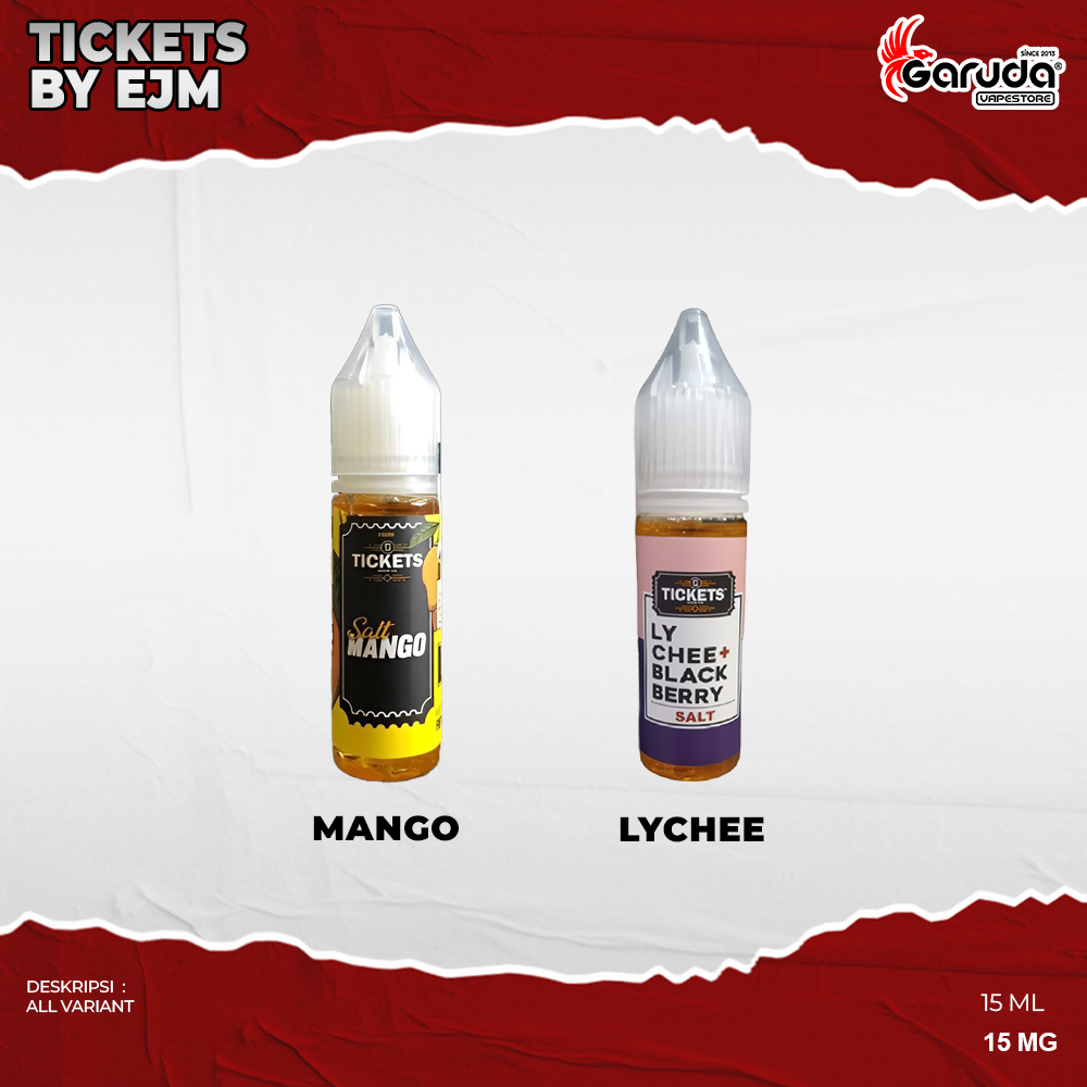 Jual Liquid Saltnic Tickets Series By Ejm Ml Bercukai Shopee Indonesia