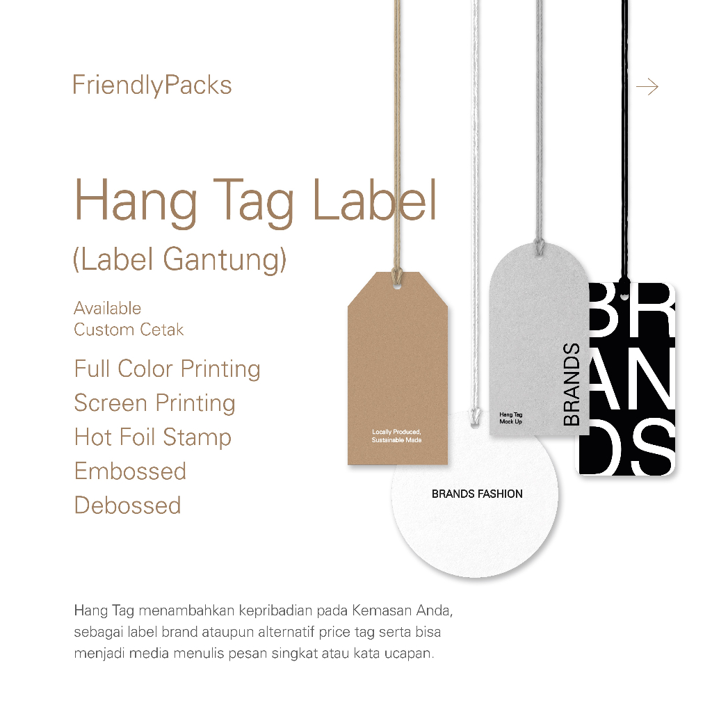 Jual Custom Cetak Desain Hang Tag Unik Label Price Tag Pakaian