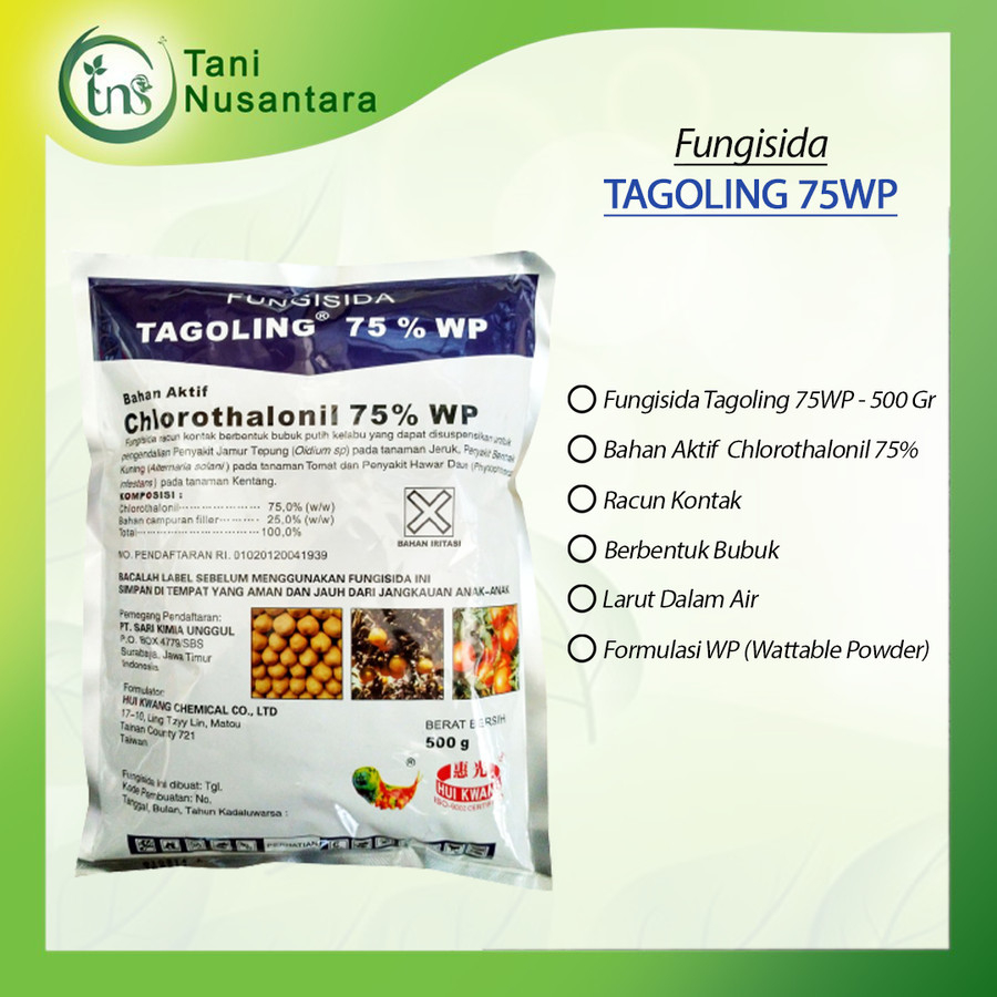 Jual Obat Pertanian Pembunuh Jamur Fungisida TAGOLING 75 WP 500gr