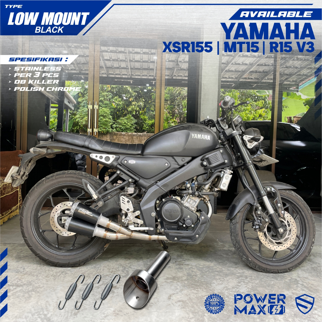 Jual Knalpot Custom Yamaha Xsr Tipe Low Mount Black Shopee Indonesia