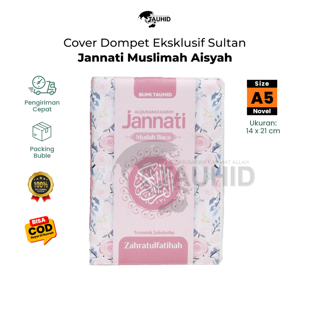 Jual Al Quran Jannati Muslimah Aisyah Cover Dompet Ukuran A5 Alquran