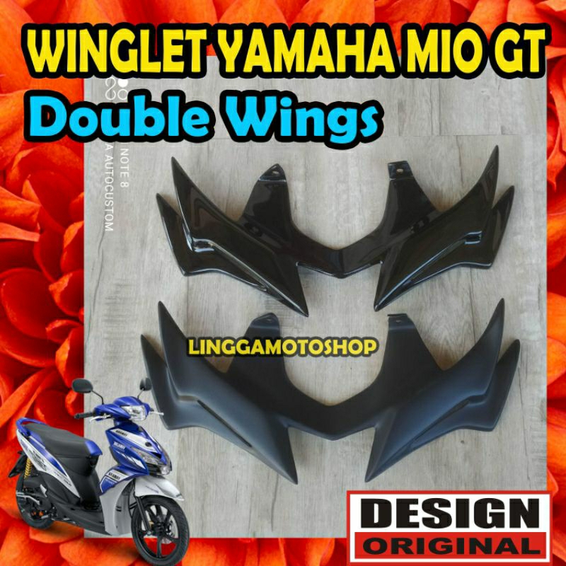 Jual WINGLET MIO GT MODEL DOUBLE WINGS Sayap Variasi Modifikasi Panel