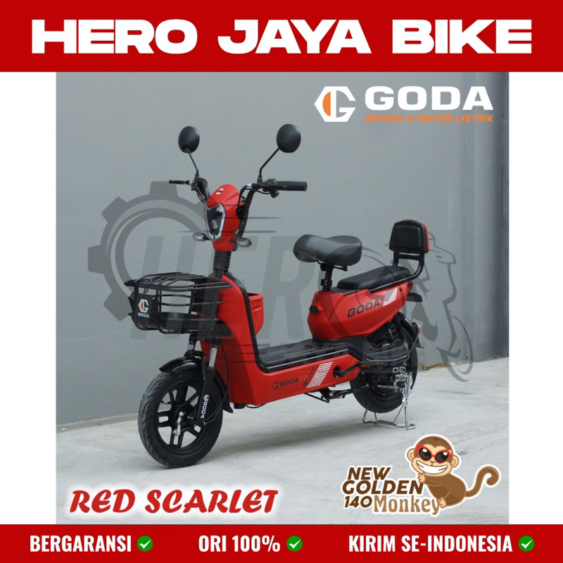 Jual BERGARANSI Sepeda Listrik GODA 140 GOLDEN MONKEY NEW FACELIFT