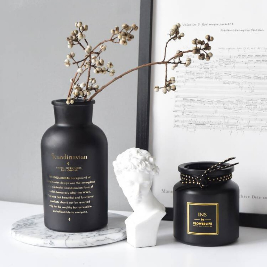 Jual Noir Scandinavian Nordic Flower Vase Vas Bunga Kaca Simple Mewah