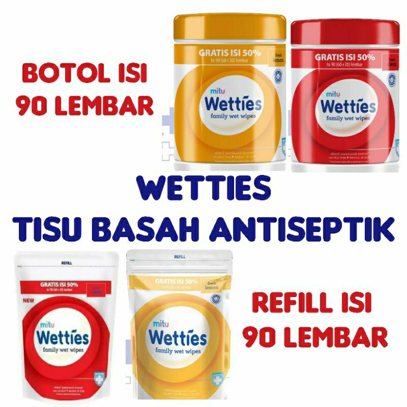 Jual Mitu Wetties Tisu Basah Antiseptik Shopee Indonesia