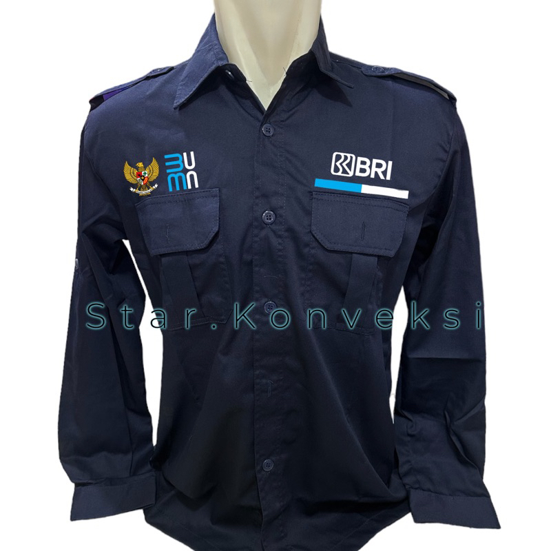 Jual Baju Seragam Kerja Kemeja Bank Bri Bumn Garuda Lengan Pendek