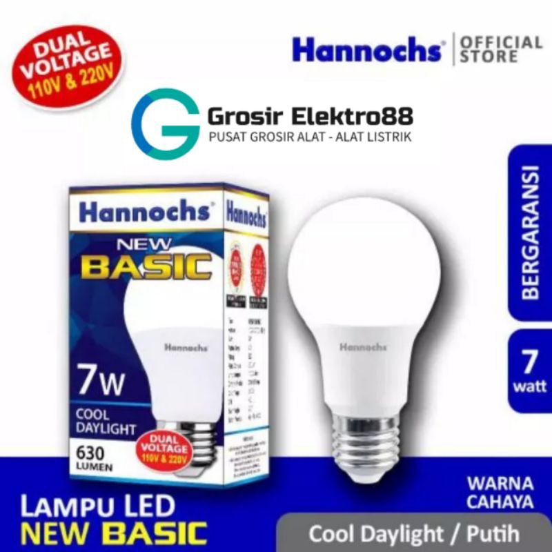 Jual Lampu Bohlam Led Hannochs Basic Watt Cahaya Putih Shopee