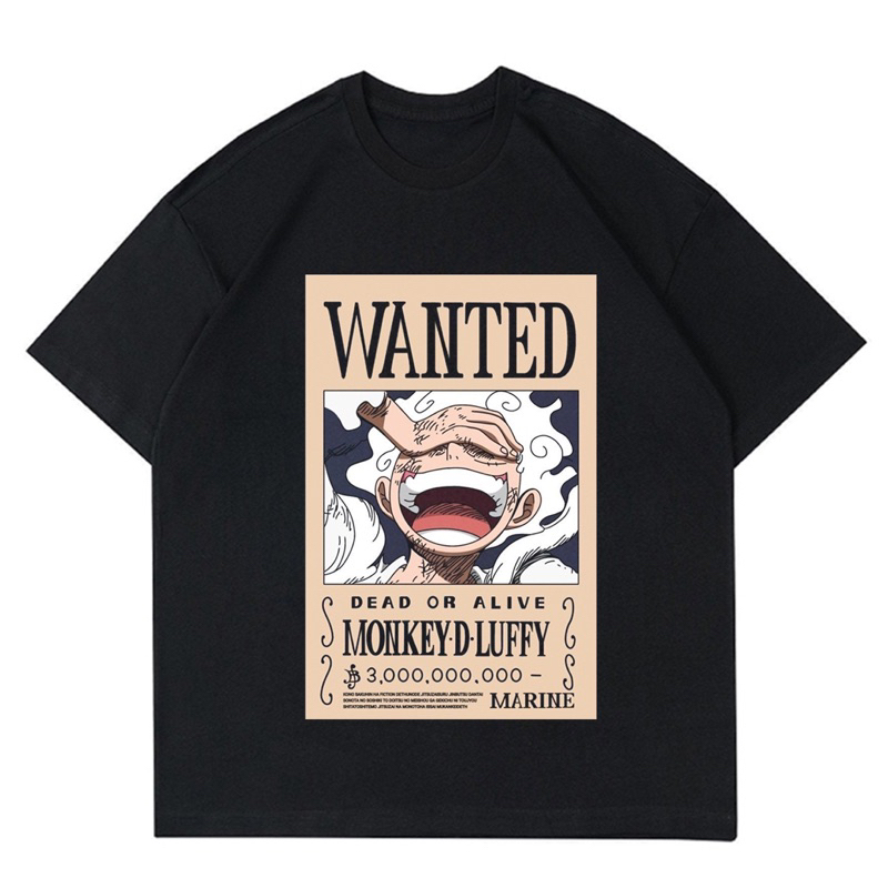 Jual Kaos Wanted Luffy Gear 5 T Shirt Anime One Piece Kaos One