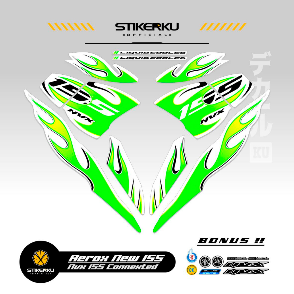 Jual Striping Aerox New Connected Motif Combo Color Dasar