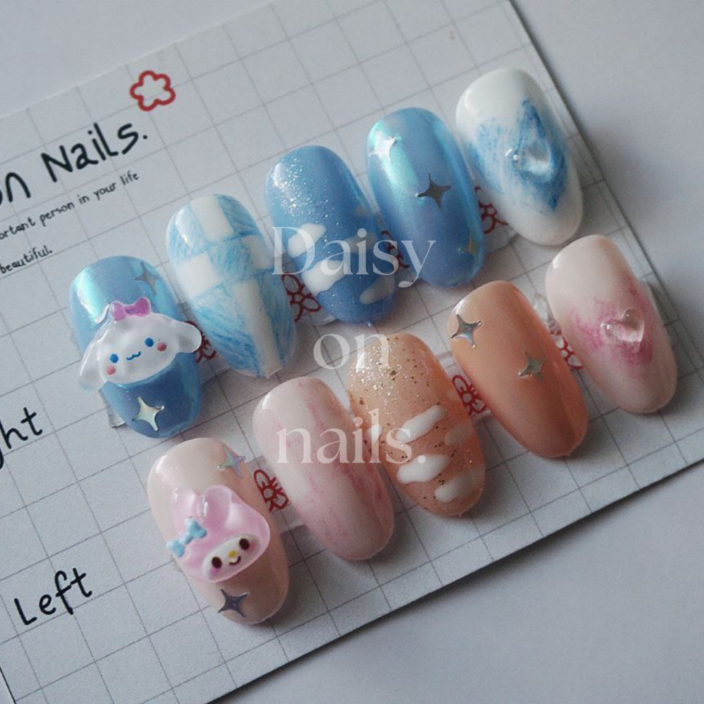 Jual Press On Fake Nails Kuku Palsu Korean Nails Custom Sanrio