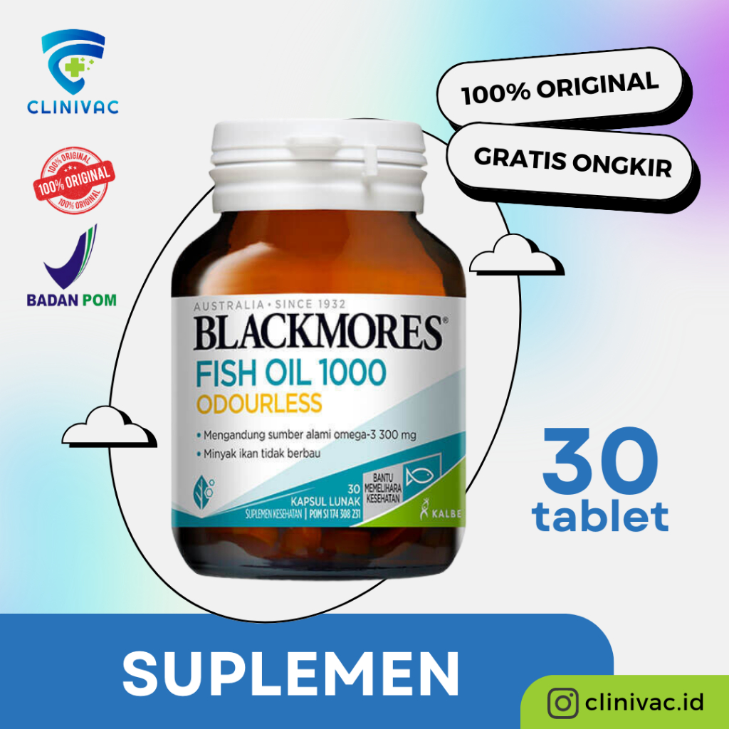 Jual Blackmores Odourless Fish Oil Kapsul Suplemen Vitamin Dan