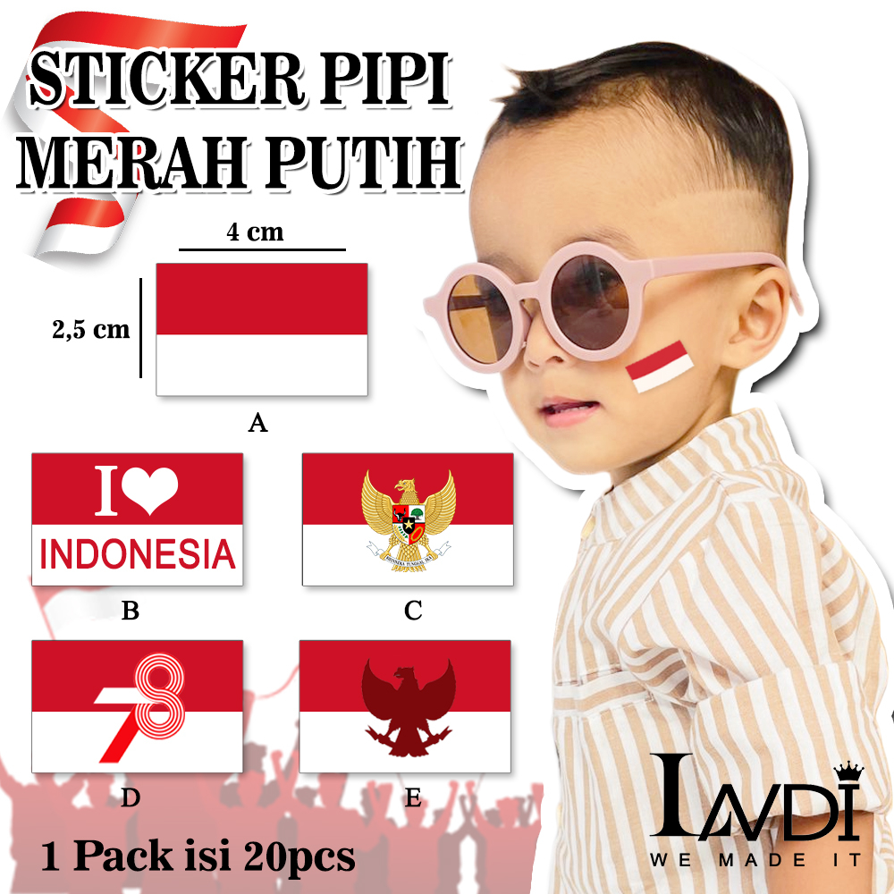 Jual Sticker Pipi Bendera Merah Putih Kemerdekaan HUT RI Garuda