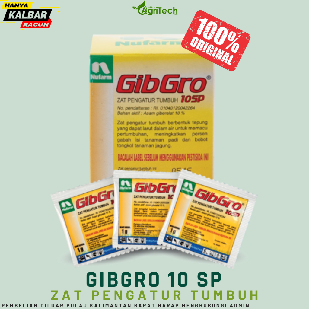 Jual PUPUK GIBGRO 10 SP 1 GRAM ZAT PENGATUR TUMBUH HORMON PENGATUR