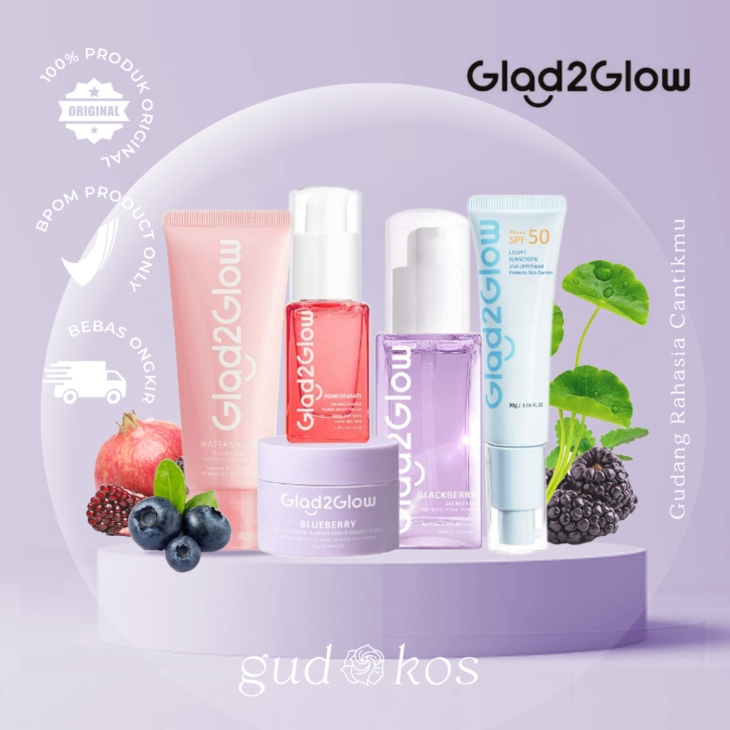 Jual Glad Glow Skincare Series Centella Asiatica Blueberry Extract