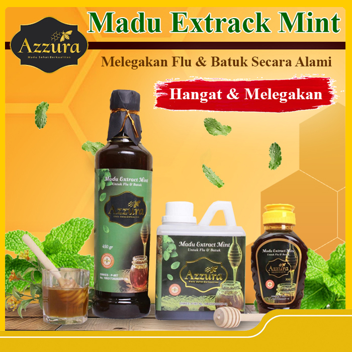 Jual Madu Murni Alami Ekstrak Mint Azzura Untuk Batuk Dan Pilek 500