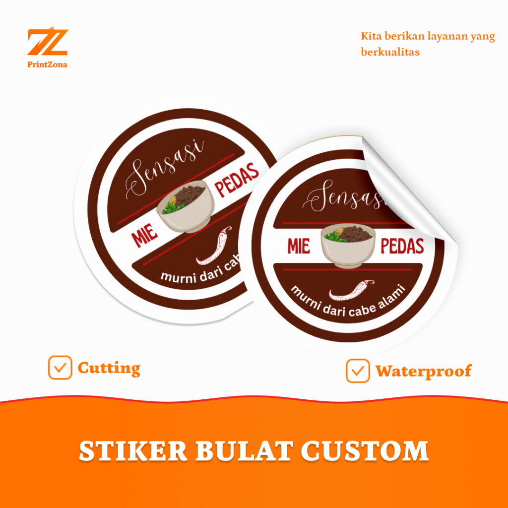 Jual Cetak Print Stiker Sticker Custom Bulat Label Produk Minuman