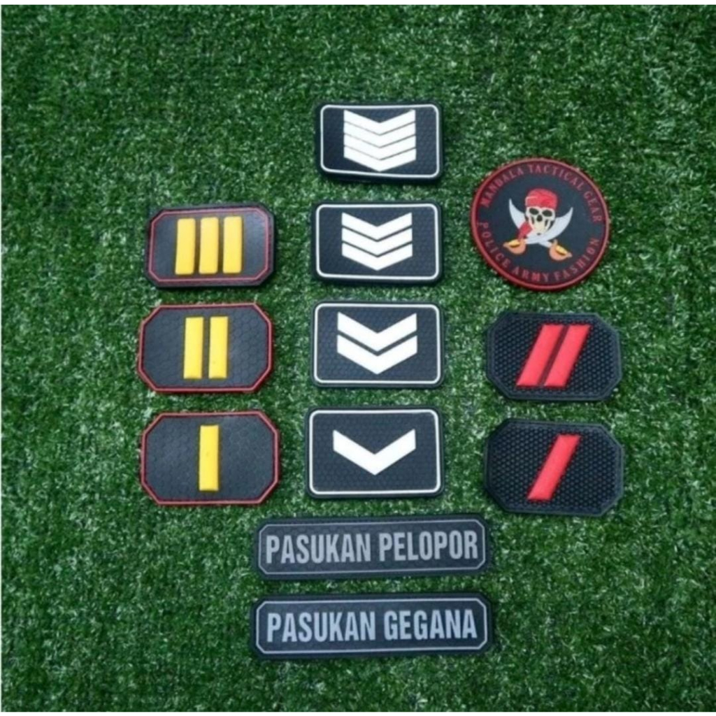 Jual Patch Pangkat Pasukan Pelopor Rubber Patch Pasukan Gegana