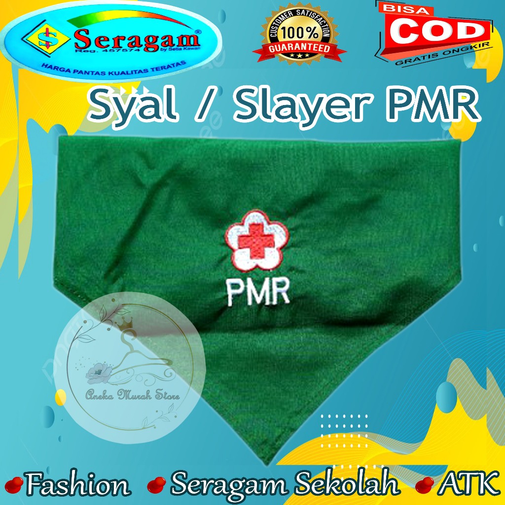 Jual Syal Slayer Pmr Dan Pmi Biru Navy Hijau Kuning Bordir Bahan Katun