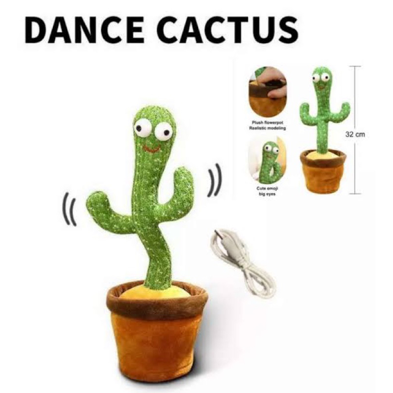 Jual Mainan Cactus Toy Boneka Pintar Kaktus Joget Dancing Toy Joget