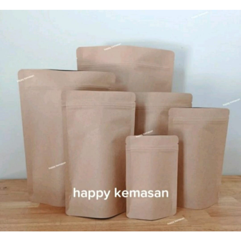 Jual Ecer Kemasan Standing Pouch Kraft Paper Untuk Gr Kopi Shopee