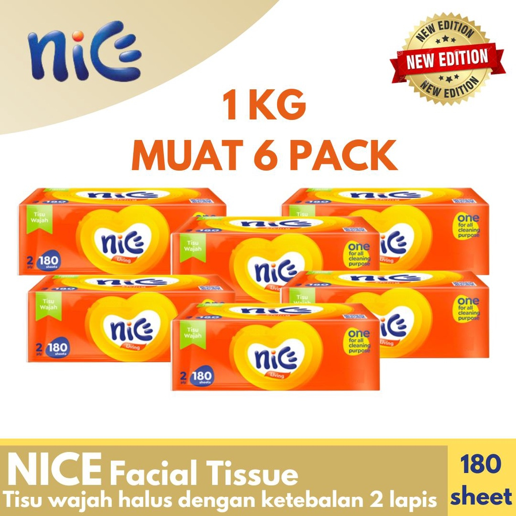 Jual Nice Facial Tissue Tisue Tisu Wajah Muka Paket Isi 6 X Pack 180