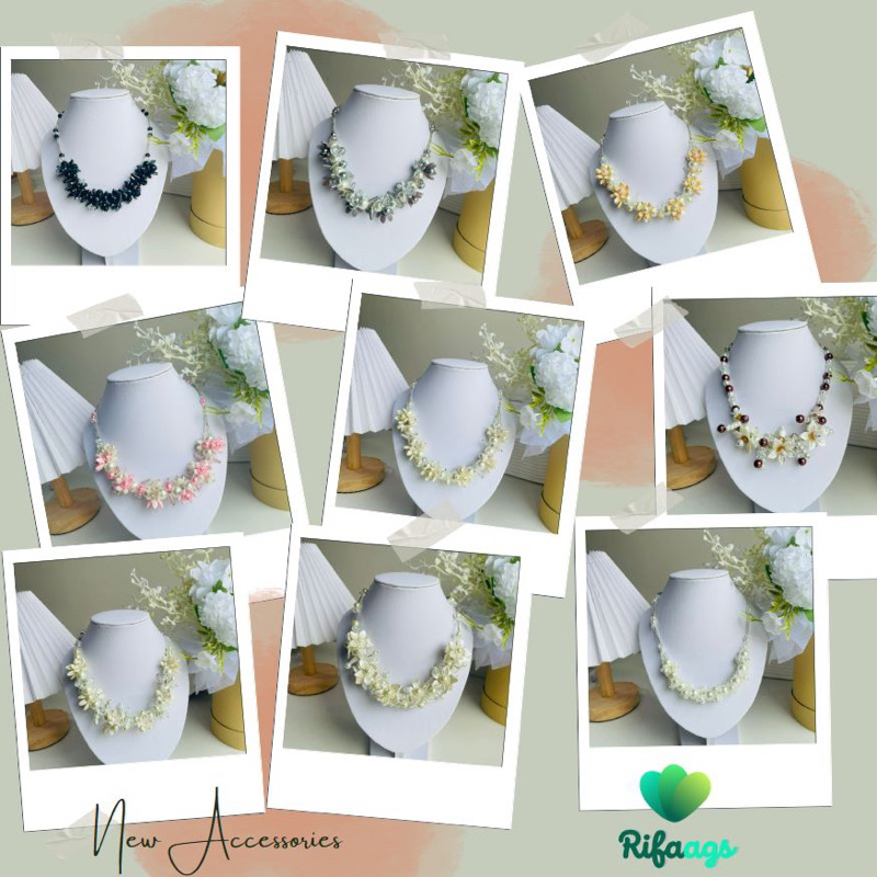 Jual Premium Crystal Beads Necklace Kalung Hijab Kalung Daily Hijab