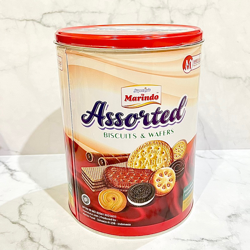 Jual MARINDO ASSORTED BISCUITS AND WAFERS KALENG MAKANAN RINGAN ROTI