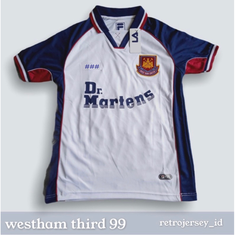 Jual Jersey Westham Dr Martens Away Jersey Retro Shopee Indonesia