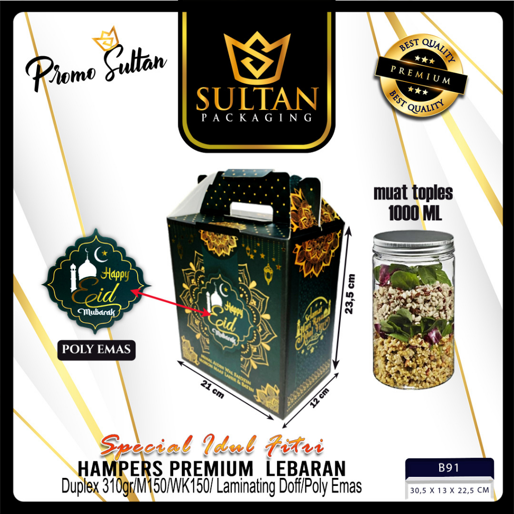 Jual Box Hampers Lebaran Kotak Idul Fitri Dus Packaging Gable B