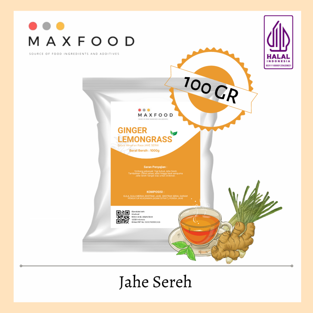 Jual Maxfood Ginger Lemongrass Max Food Bubuk Minuman Rasa Jahe