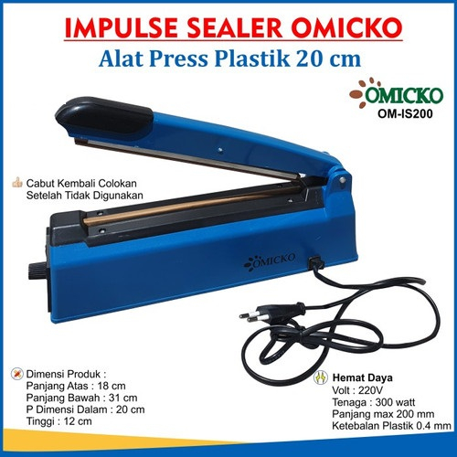 Jual Alat Press Plastik Sealer Makanan Omicko 20 Cm Impulse Sealer