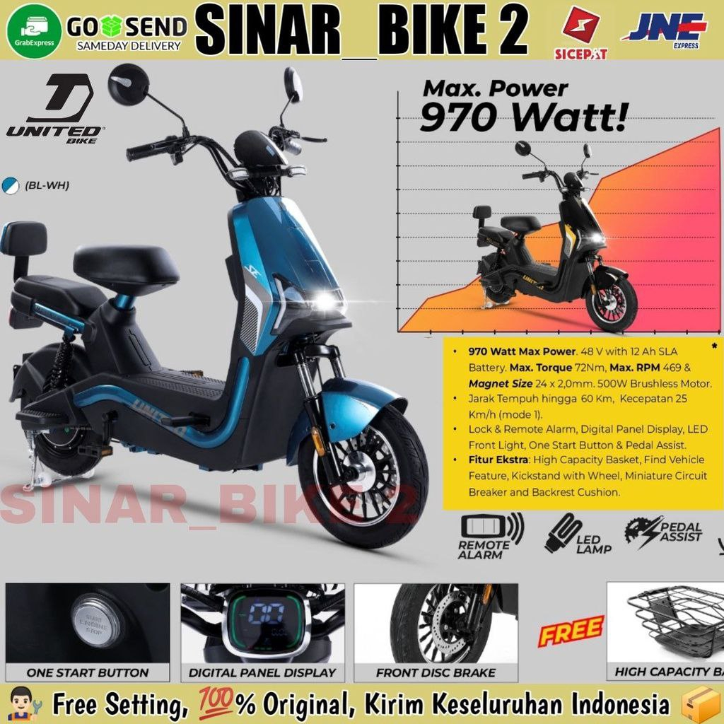 Jual Sepeda Motor Listrik United Salvador Se Watt United Espana