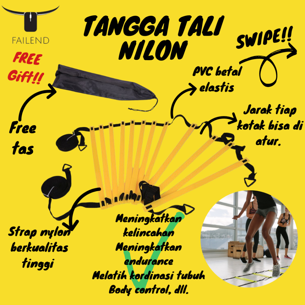 Jual Agility Ladder Meter Tangga Tali Nilon Untuk