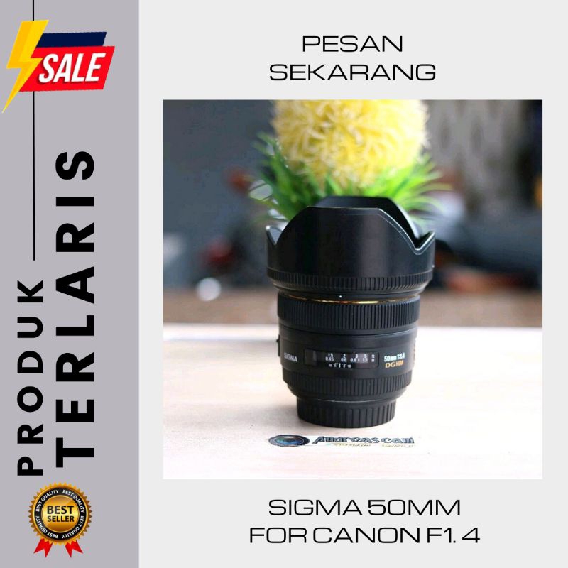 Jual LENSA FIX 50MM SIGMA DG F1 4 FOR CANON MULUS TINGGAL PAKAI