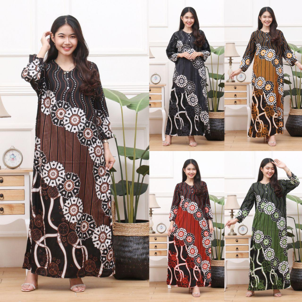 Jual Longdres Batik VALERIE Daster Busui Baju Batik Baju Tidur Dress