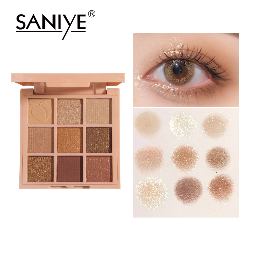 Jual SANIYE 9 Warna Glitter Eyeshadow Palette Tahan Lama Waterproof Eye