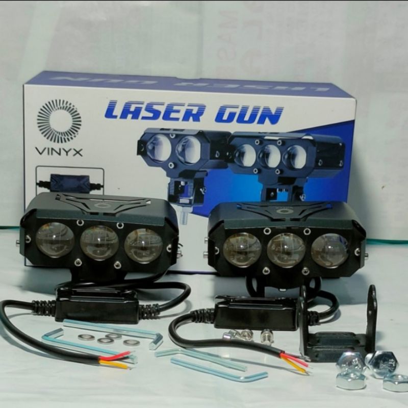 Jual Lampu Sorot Tembak Laser Foglamp SQL 3 Mata Superbright Hi Low