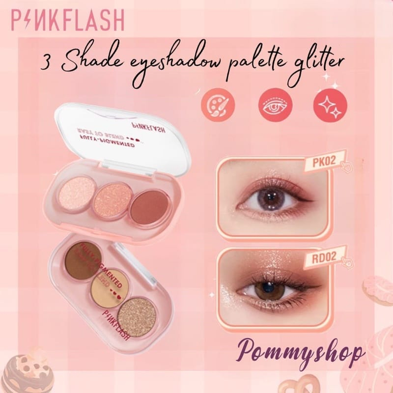 Jual Pamela Pinkflash Shades Eyeshadow Palette Glitter Hight Pigment